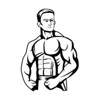 Body Builder Gym Illustration vector