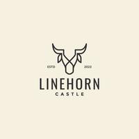 cattle animal horned cow poligonal line minimalist logo design vector