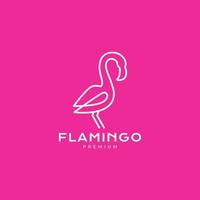 flamingo continuous line modern minimalist logo design vector