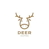 head deer line minimalist modern unique logo design vector