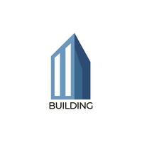 logotipo de arquitectura para empresa constructora con casa torre de cristal vector