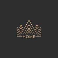 Minimalistic house logo for construction company vector