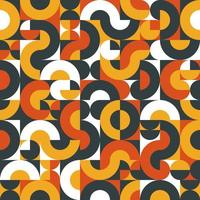 Bauhaus geometrical seamless pattern with circle or semi circles vector