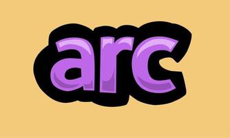 ARC writing vector design on a yellow background