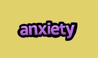 ANXIETY writing vector design on a yellow background