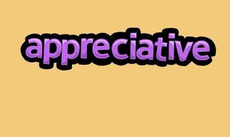 APPRECIATIVE writing vector design on a yellow background