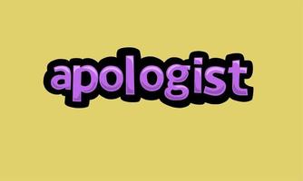 APOLOGIST writing vector design on a yellow background