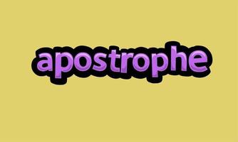 APOSTROPHE writing vector design on a yellow background