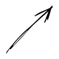Hand drawn ink arrow illustration in sketch style. Business doodle clipart. Single element for design vector