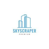 skyscrapper building line modern logo design vector