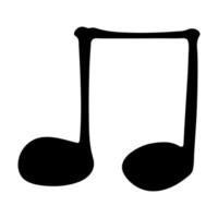 Music note doodle. Hand drawn musical symbol. Single element for print, web, design, decor, logo vector