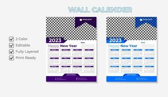 Print ready 2023 wall calendar template design vector