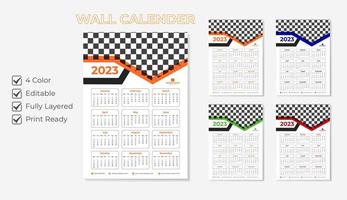 2023 wall calendar template design vector