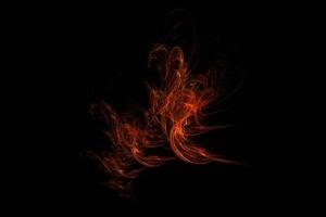 dibujo ilustrativo de una llama ardiente sobre un fondo negro foto