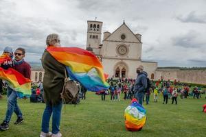 Assisi Italy 2022 March for peace against all war that starts from Perugia and arrives in Assisi photo