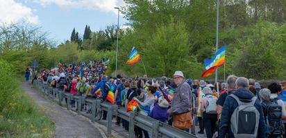 Assisi Italy 2022 March for peace against all war that starts from Perugia and arrives in Assisi photo