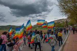 Assisi Italy 2022 March for peace against all war that starts from Perugia and arrives in Assisi photo