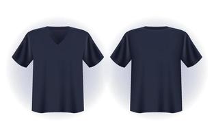 Maqueta de camiseta negra con cuello en v 3d