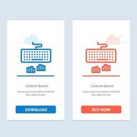 Keyboard Interface Type Typing  Blue and Red Download and Buy Now web Widget Card Template vector