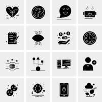 16 iconos de negocios universales vector ilustración de icono creativo para usar en proyectos relacionados con la web y dispositivos móviles