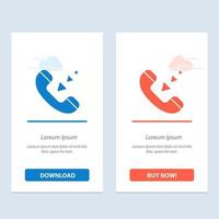 Call Communication Incoming Phone  Blue and Red Download and Buy Now web Widget Card Template vector