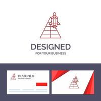 Creative Business Card and Logo template Space Station Aircraft Spacecraft Launch Vector Illustration