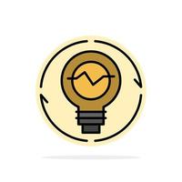 Bulb Concept Generation Idea Innovation Light Light bulb Abstract Circle Background Flat color Icon vector