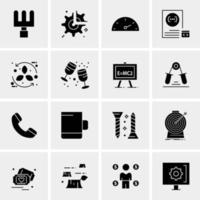 16 iconos de negocios universales vector ilustración de icono creativo para usar en proyectos relacionados con la web y dispositivos móviles