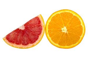 fresh orange sliced on white background photo