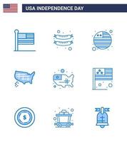 9 iconos creativos de ee.uu. signos de independencia modernos y símbolos del 4 de julio del día de la bandera del país de ee.uu. unidos elementos de diseño vectorial editables del día de ee.uu. vector