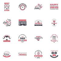 Happy fathers day 16 Black and Pink vintage retro type font Illustrator eps10 Editable Vector Design Elements