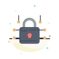 Lock Locked Security Secure Abstract Flat Color Icon Template vector