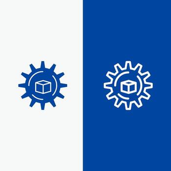 Automated Data Solution Science Line and Glyph Solid icon Blue banner Line and Glyph Solid icon Blue banner vector