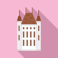 Swiss castle icon, flat style vector