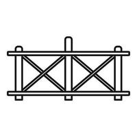 Wood fence icon, outline style vector