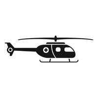 icono de helicóptero de ambulancia, estilo simple vector