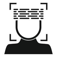 Face scanning icon, simple style vector