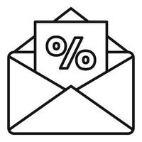 Loyalty mail icon, outline style vector