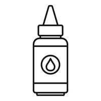 Hair dye bottle icon, outline style vector