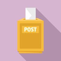 Envelope in post box icon, flat style vector