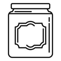 Condiment jar icon, outline style vector