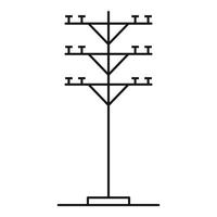 icono de central eléctrica, estilo de esquema vector