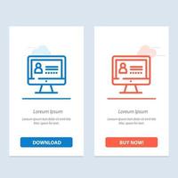 Computer Internet Security  Blue and Red Download and Buy Now web Widget Card Template vector