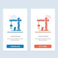 grúa de construcción de arquitectura azul y rojo descargar y comprar ahora plantilla de tarjeta de widget web vector
