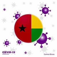 Pray For Guinea Bissau COVID19 Coronavirus Typography Flag Stay home Stay Healthy Take care of your own health vector