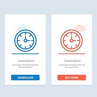 Alarm Clock Stopwatch Time  Blue and Red Download and Buy Now web Widget Card Template vector