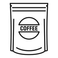 icono de paquete de café, estilo de esquema vector