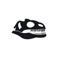 Skull of dinosaur icon, simple style vector