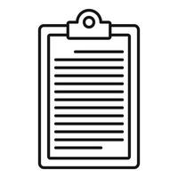 Conclusion clipboard icon, outline style vector