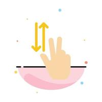 Finger Gestures Two Up Down Abstract Flat Color Icon Template vector